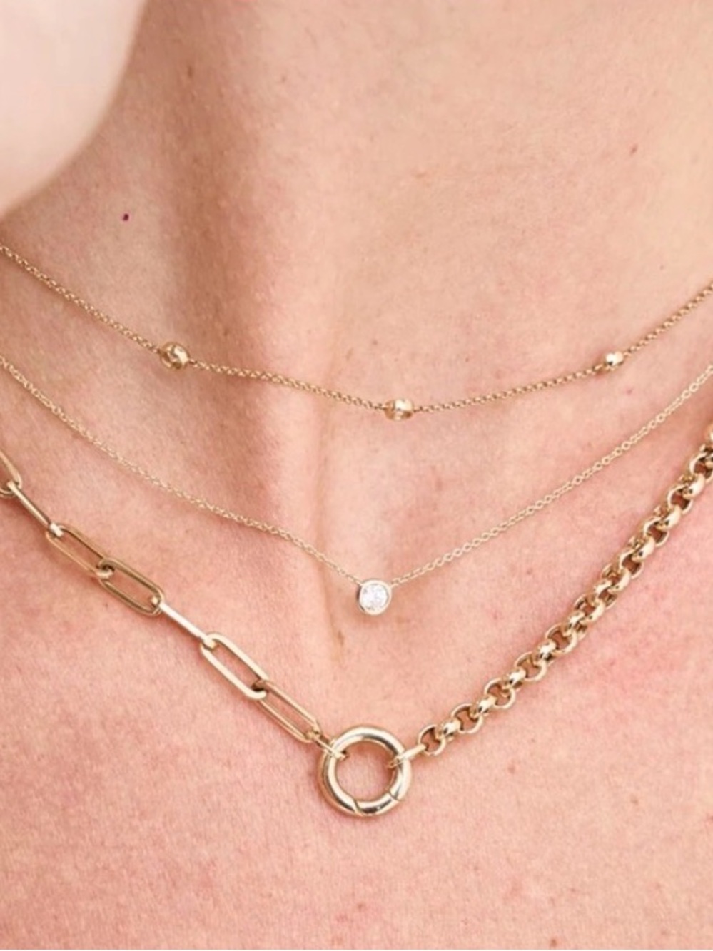 Lindsey Leigh 14k Paper Clip Rolo Chain Necklace
